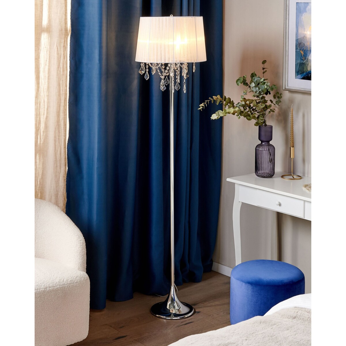 Lampa podłogowa EVANS Metal Biały