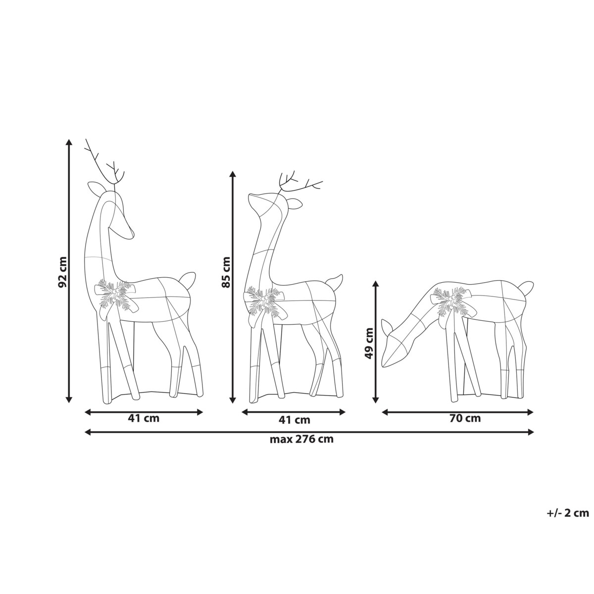 Dekoracja ogrodowa LED renifery 92 cm biała ANGELI