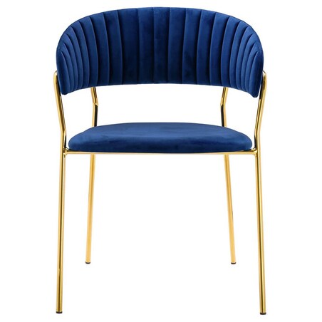 Welurowe krzesło Margo KH121100121.64 King Home pikowane ciemnoniebieskie