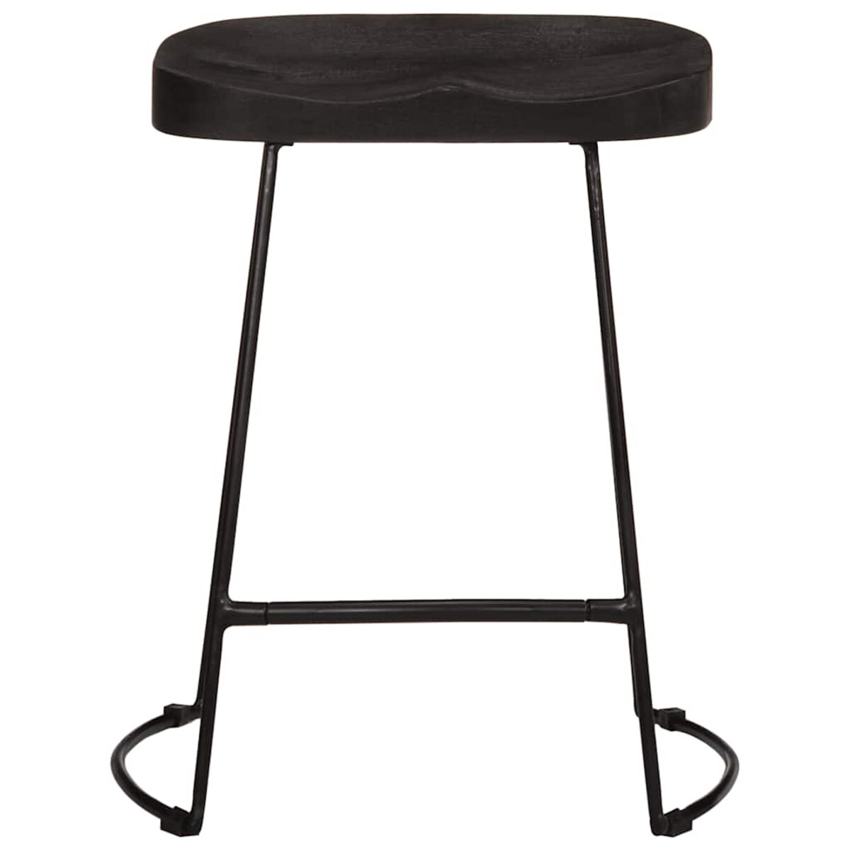vidaXL Hokery barowe 2 szt. Czarny 46x38x52 cm Drewno lite Mango