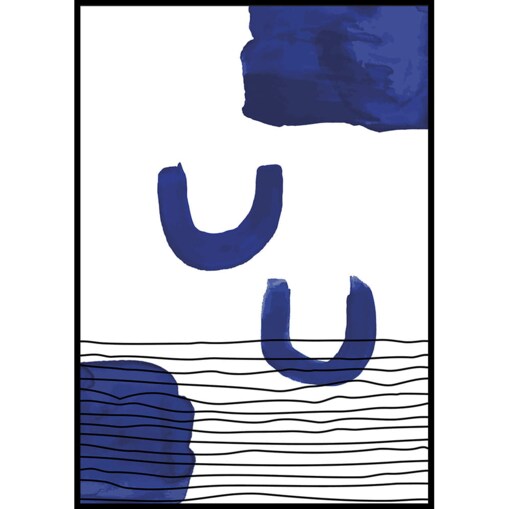 plakat blue abstract 1 30x40 cm