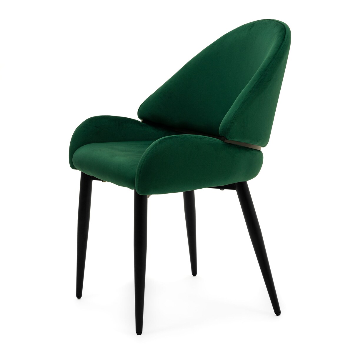 Krzesło tapicerowane welurowe do salonu BERGAMO zielone