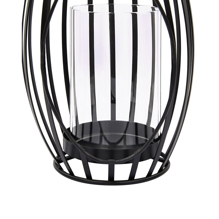 Lampion metalowy 38 cm czarny LOMBOK