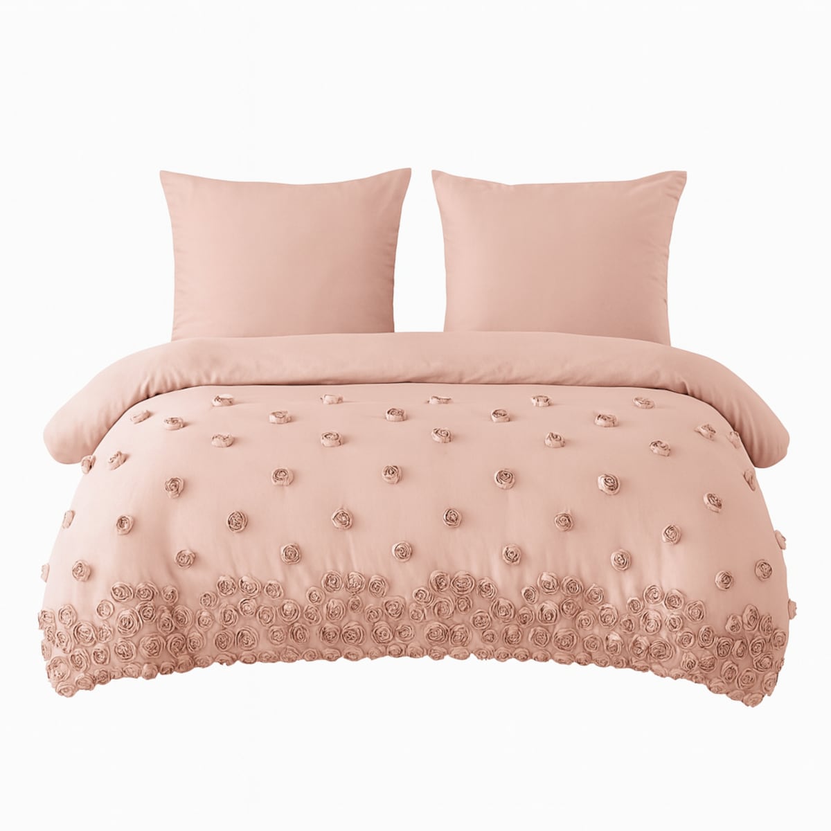 pościel "french roses" z aplikacją 3D róże wyszywane 160x200 | beżowy