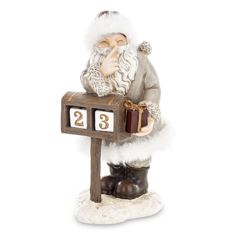 Figurka świąteczna Święty Mikołaj 21x11x12 cm SEDUTA-2 przy skrzynce pocztowej