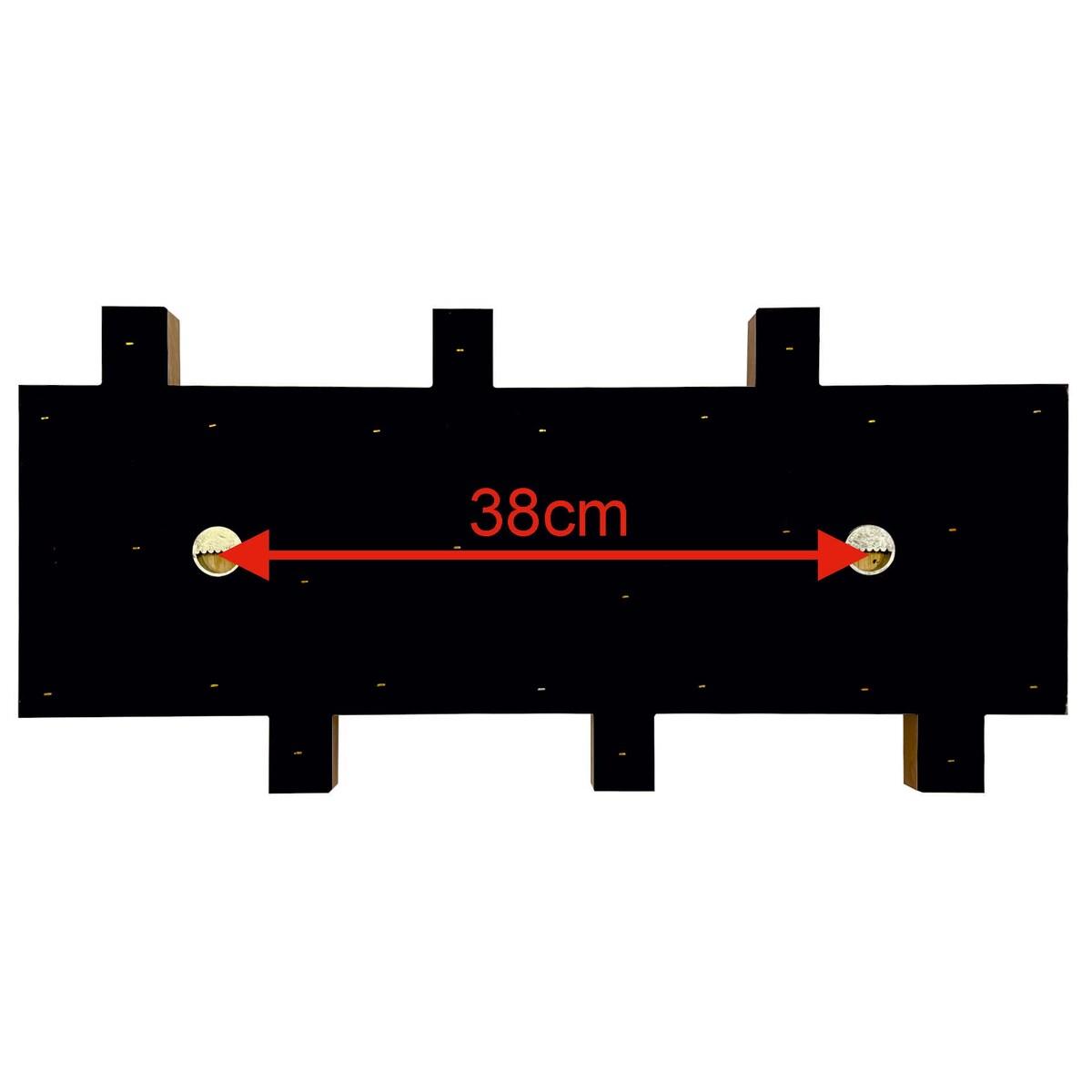 Czarny wieszak ścienny na ubrania Lamele Mini 60cm