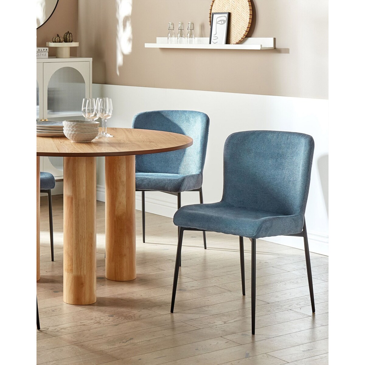 Zestaw 2 krzeseł do jadalni niebieski ADA