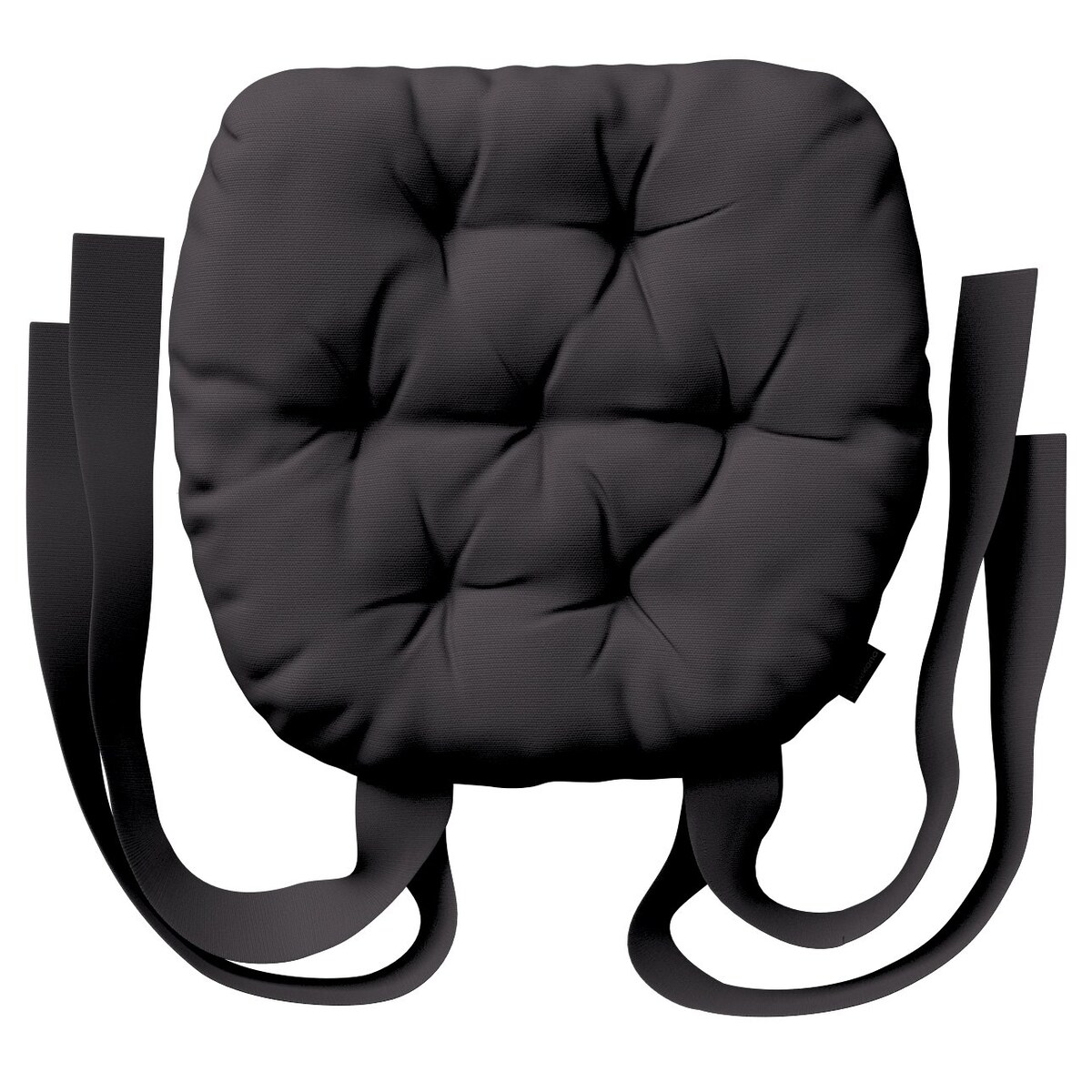 Poduszka na krzesło Marcin, Black (czarny), 40 x 37 x 8 cm, Cotton Panama
