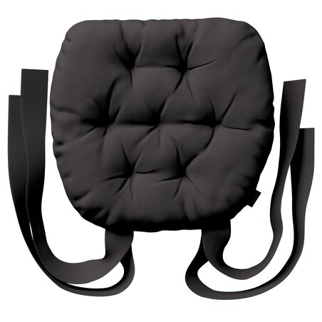 Poduszka na krzesło Marcin, Black (czarny), 40 x 37 x 8 cm, Cotton Panama