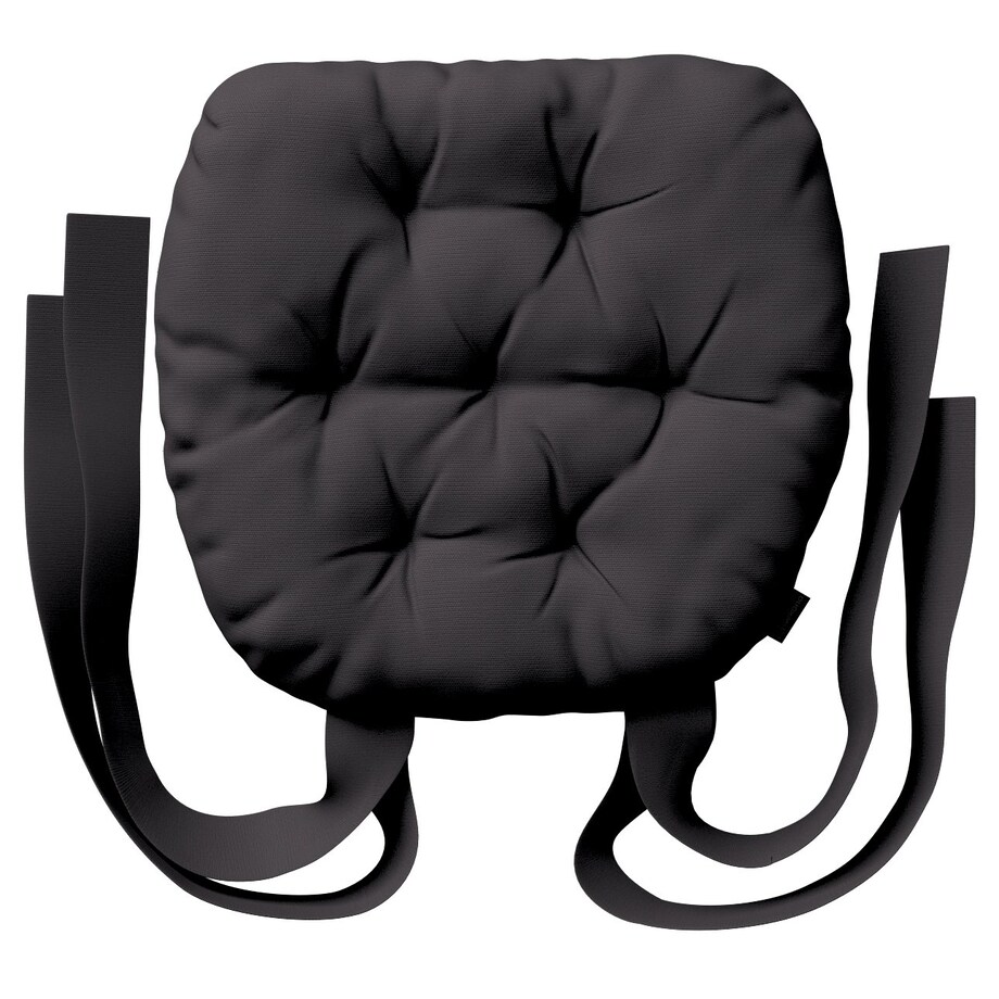 Poduszka na krzesło Marcin, Black (czarny), 40 x 37 x 8 cm, Cotton Panama