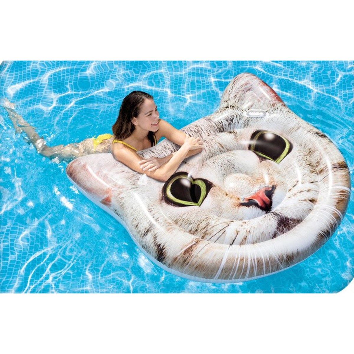 Wyspa do pływania dmuchany kot, oryginalny ponton, materac do wody.