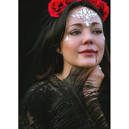 Dekoracja na twarz Kryształki, świecące w ciemności, 9.5x8.5cm