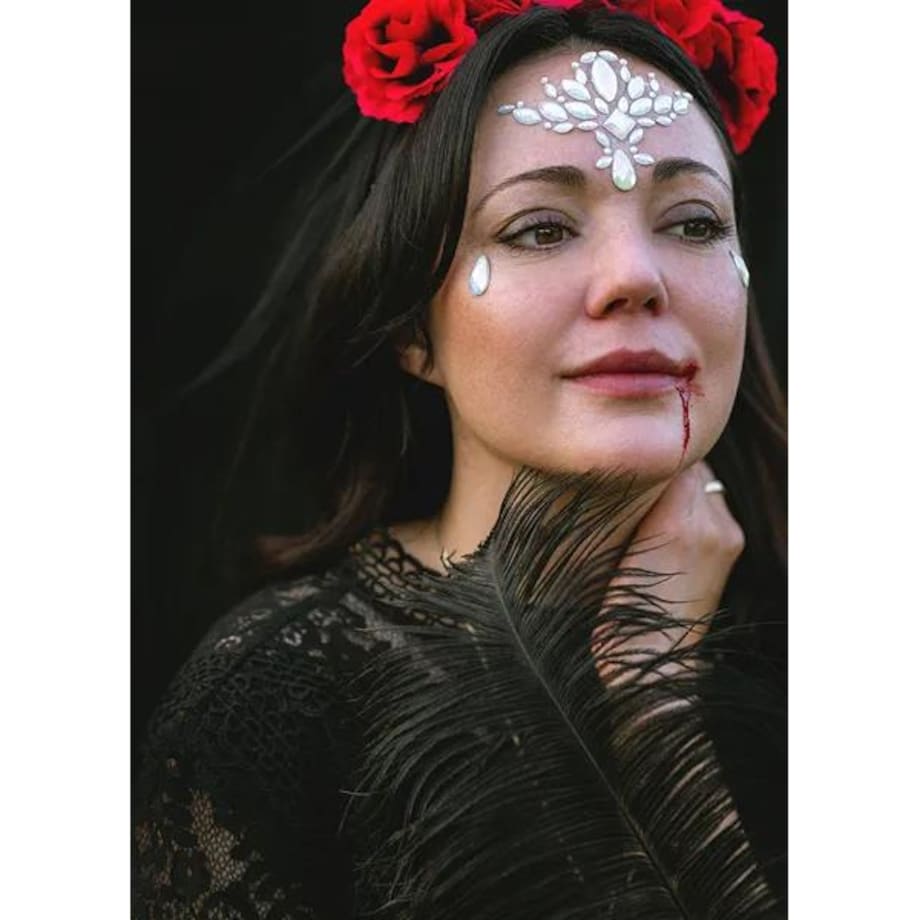 Dekoracja na twarz Kryształki, świecące w ciemności, 9.5x8.5cm