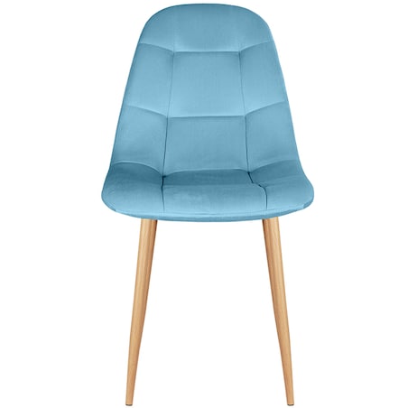 Krzesło tapicerowane turkusowe welurowe pikowane nowoczesne do salonu