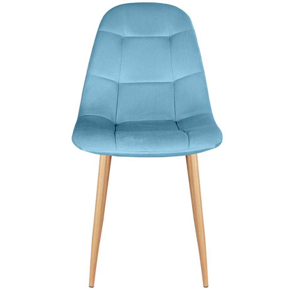 Krzesło tapicerowane turkusowe welurowe pikowane nowoczesne do salonu