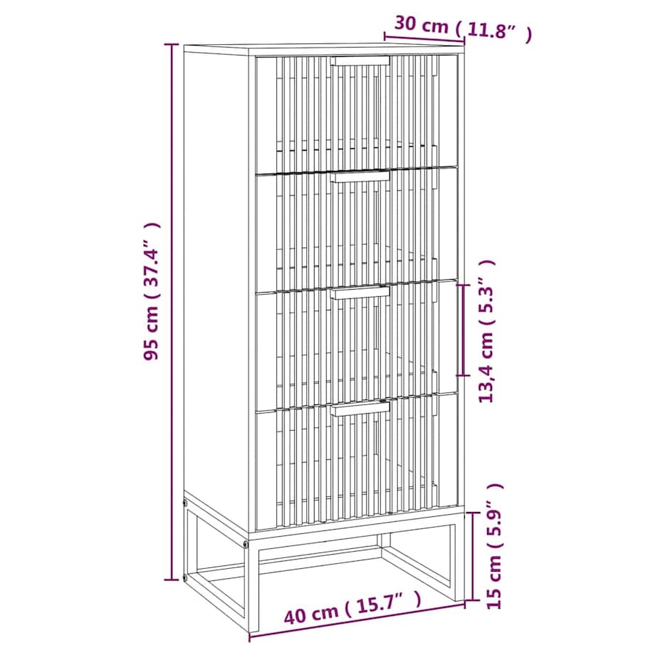 vidaXL Wysoka szafka, 40x30x95 cm, materiał drewnopochodny