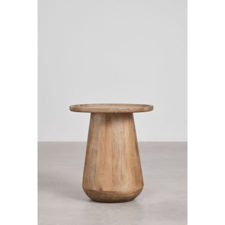 Okrągły stolik boczny Naiara Ø50 cm z drewna mango
