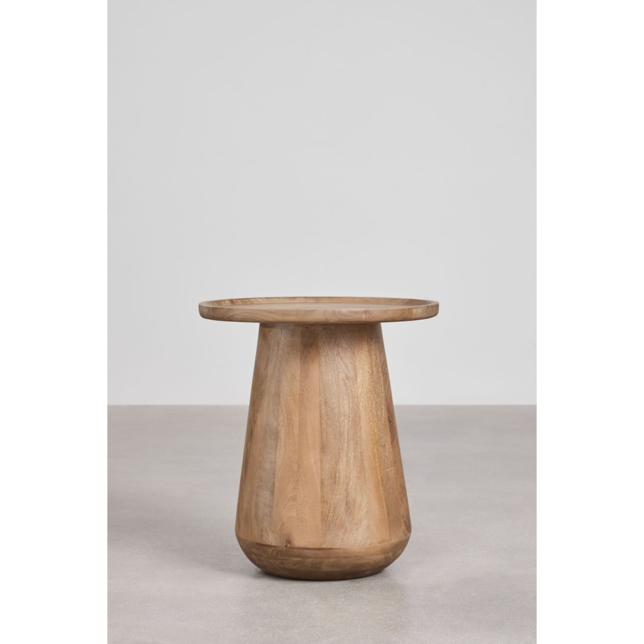 Okrągły stolik boczny Naiara Ø50 cm z drewna mango