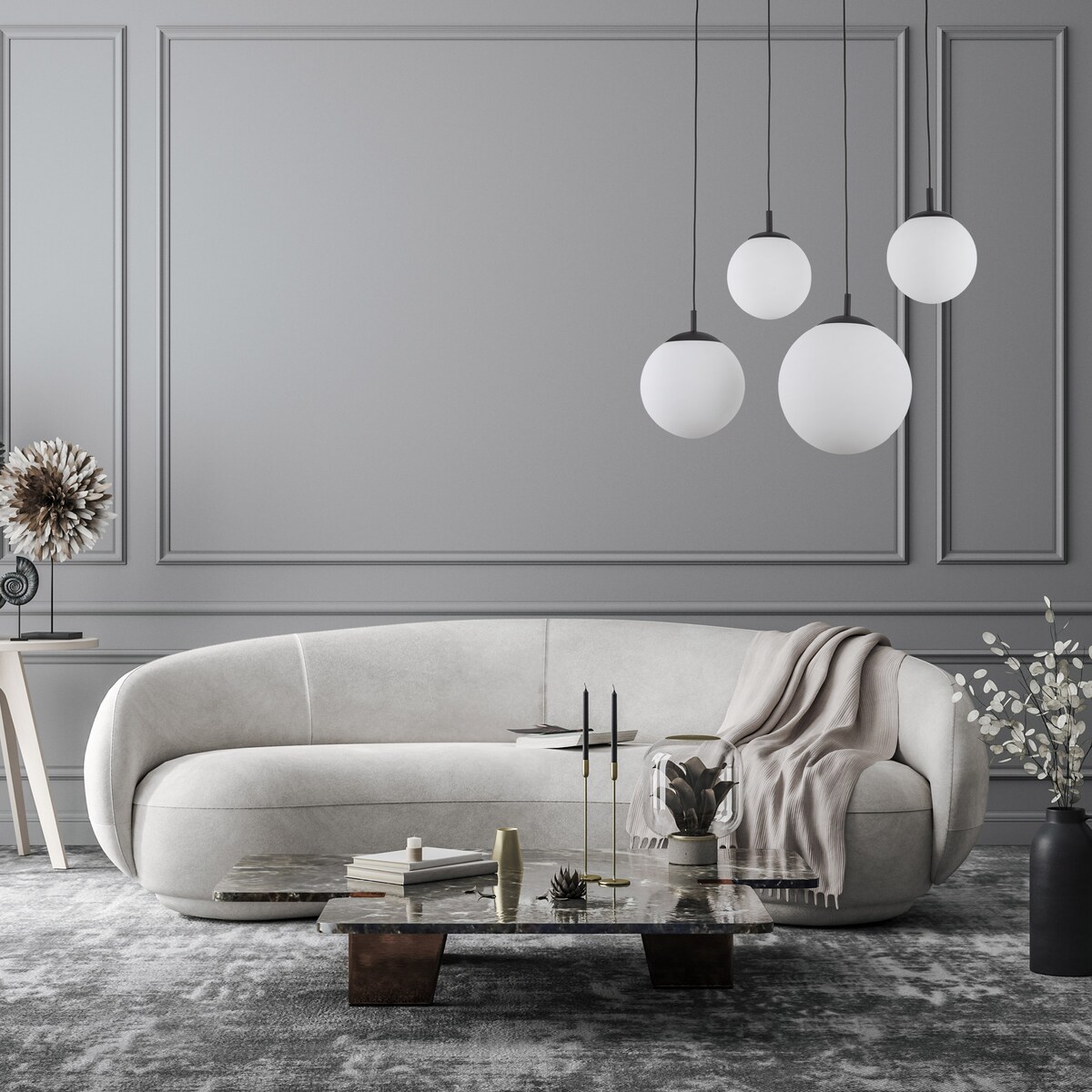 Lampa wisząca TK Lighting ESME WHITE 4790, 4xE27, regulowana wysokość, nowoczesna nad stół i wyspę kuchenną
