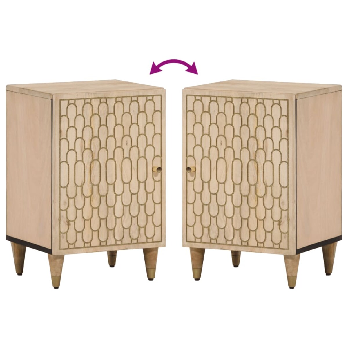 vidaXL Szafka łazienkowa, 38x33x58 cm, lite drewno mango