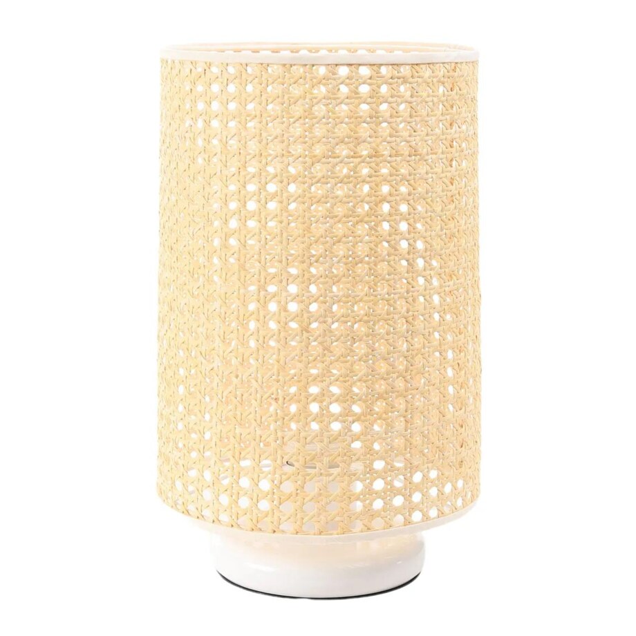 Lampa stołowa BOHO LOW WHITE rattan naturalny