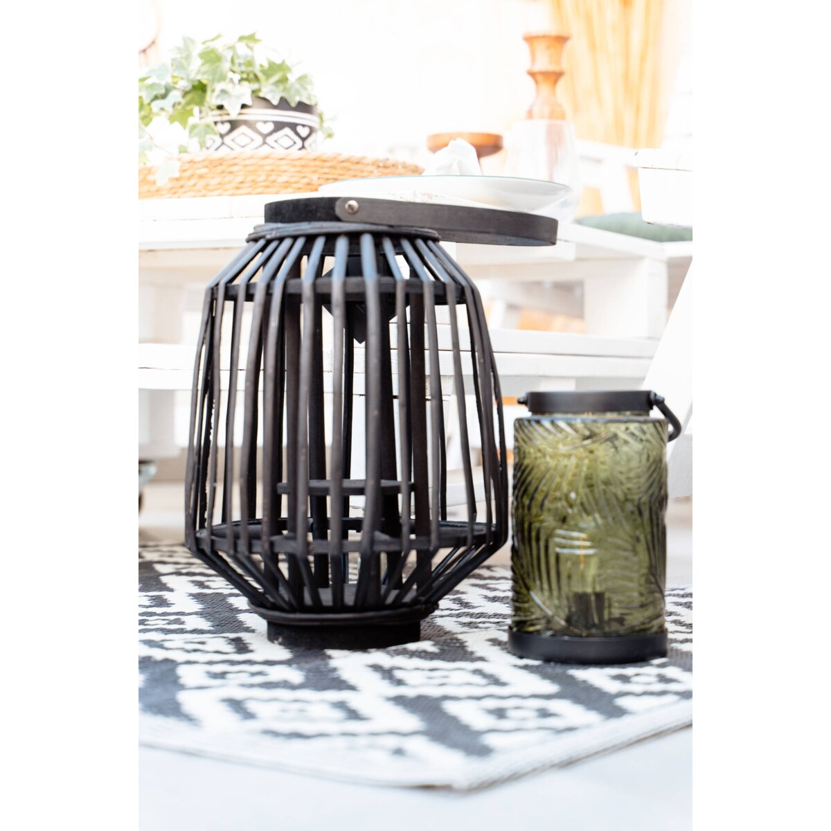 Lampion drewniany duży, wys. 35 cm