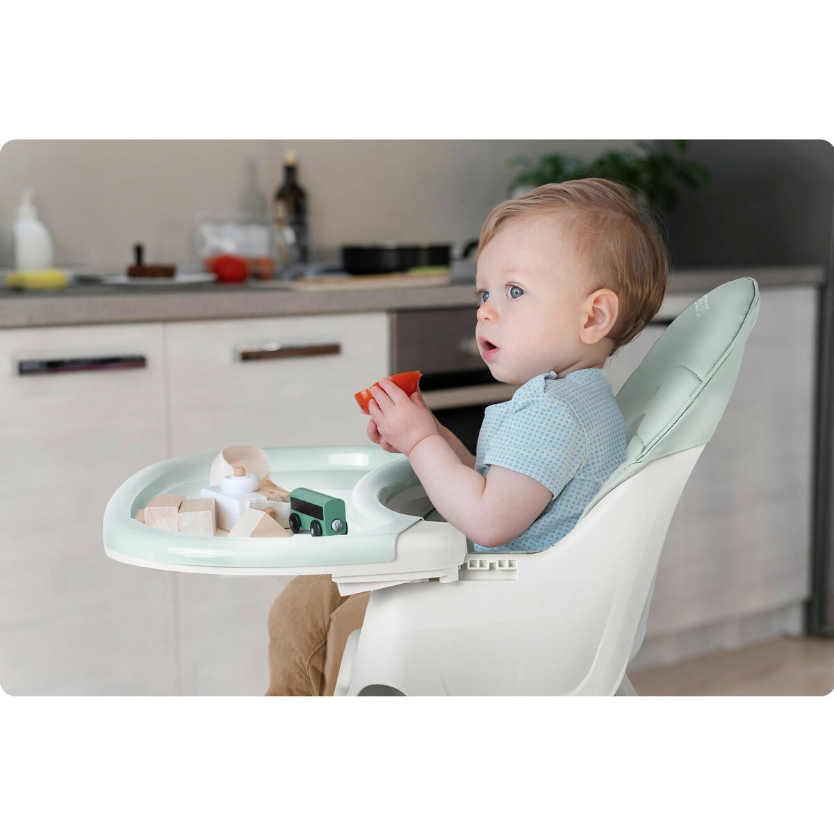 Krzesełko do karmienia dla dzieci Ricokids Milo składane zielone 700001