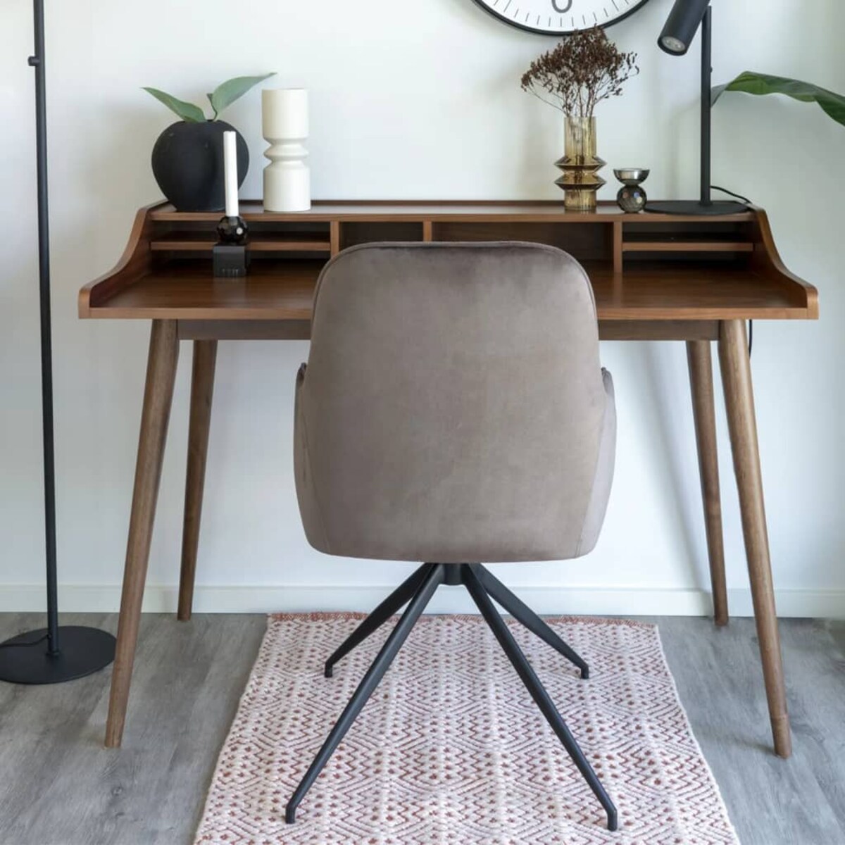 House Nordic Krzesło stołowe Ava, obrotowe, szarobrązowe