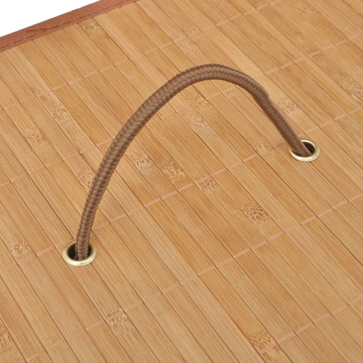 vidaXL Bambusowy kosz na pranie, prostokątny, naturalny kolor