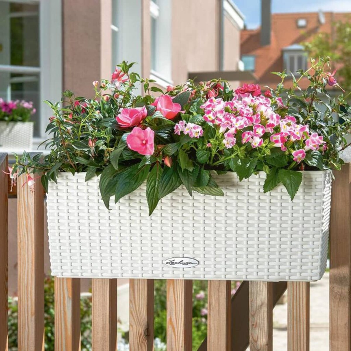 LECHUZA Doniczka BALCONERA Cottage 50 ALL-IN-ONE, biała