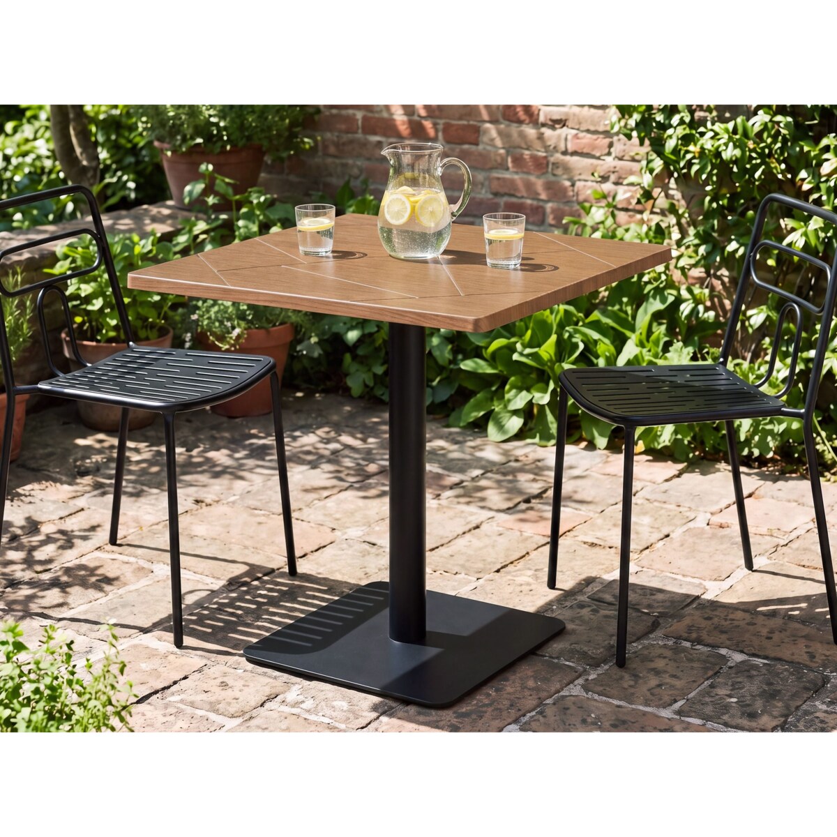 Stolik bistro STINTINO 60 cm 60 cm Metal Czarny