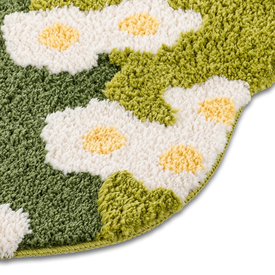 Dywanik łazienkowy Shaggy 3D Gaia 60x100 cm łąka zielony