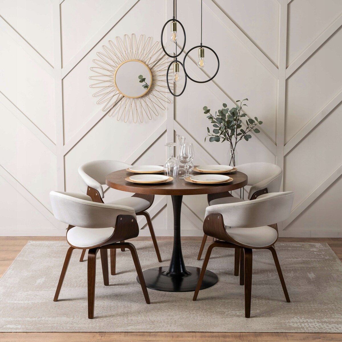 Krzesło Tapicerowane Drewniane Welurowe Kuchenne Do Salonu Beż Orzech GARY