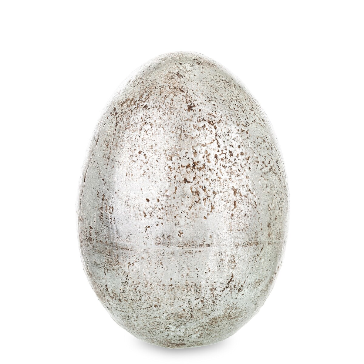 Dekoracja - srebrne jajko z ceramiki 23,5x16 cm MONNI - II