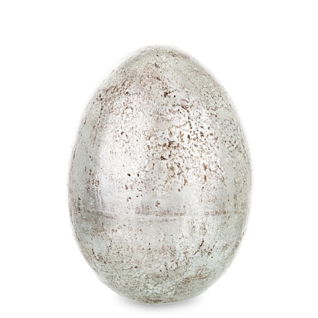 Dekoracja - srebrne jajko z ceramiki 23,5x16 cm MONNI - II