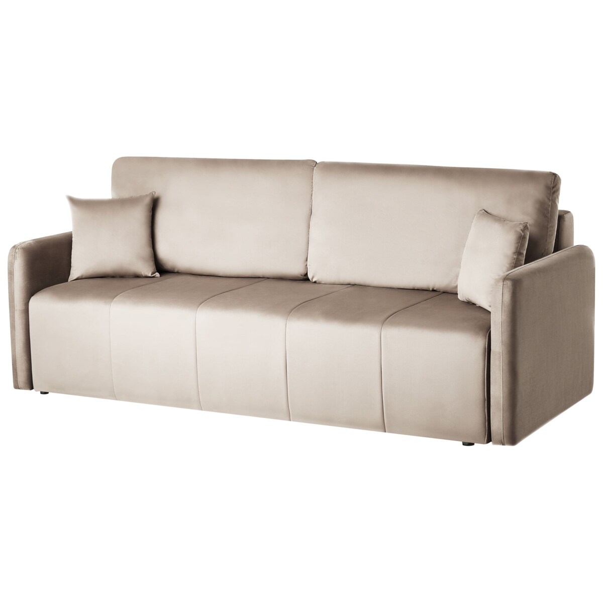 Sofa rozkładana dla 3 osób EGGE Welur Beżowoszary