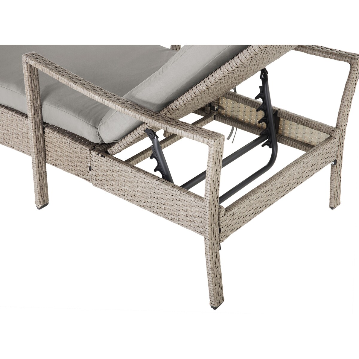 Leżak ogrodowy z technorattanu szary VASTO