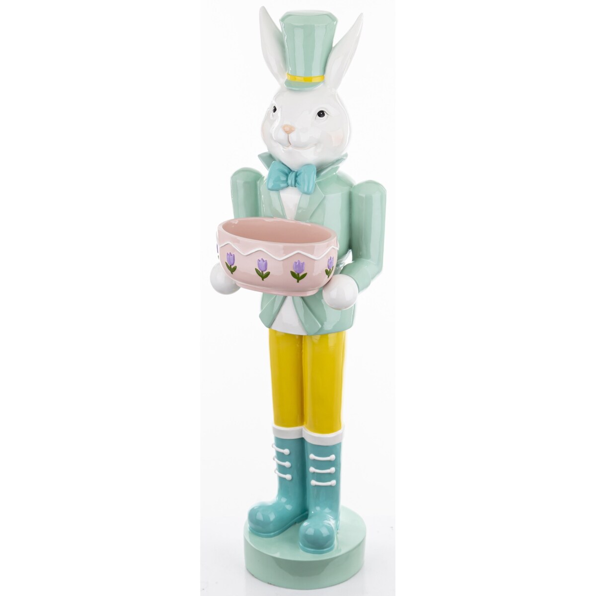 Figurka - Królik w mundurze 96x25x26 cm JUNDIUN z doniczką