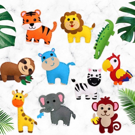 ZOO - filcowy zestaw do szycia DIY - 10 elementów