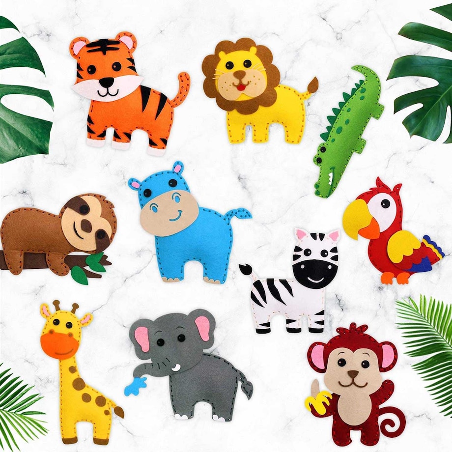 ZOO - filcowy zestaw do szycia DIY - 10 elementów