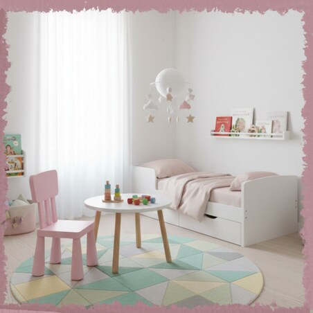 Krzesełko dla dzieci plastikowe z oparciem wygodne do pokoju różowe