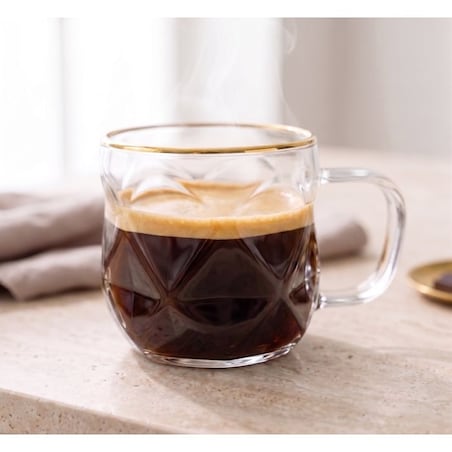 Komplet 2 filiżanki do espresso 120 ml ze złotym rantem Geo Gold 32118