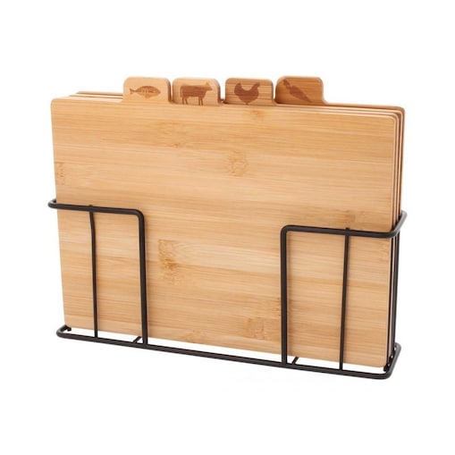 Brunbeste zestaw 4 desek kuchennych bambusowych w stojaku 48167