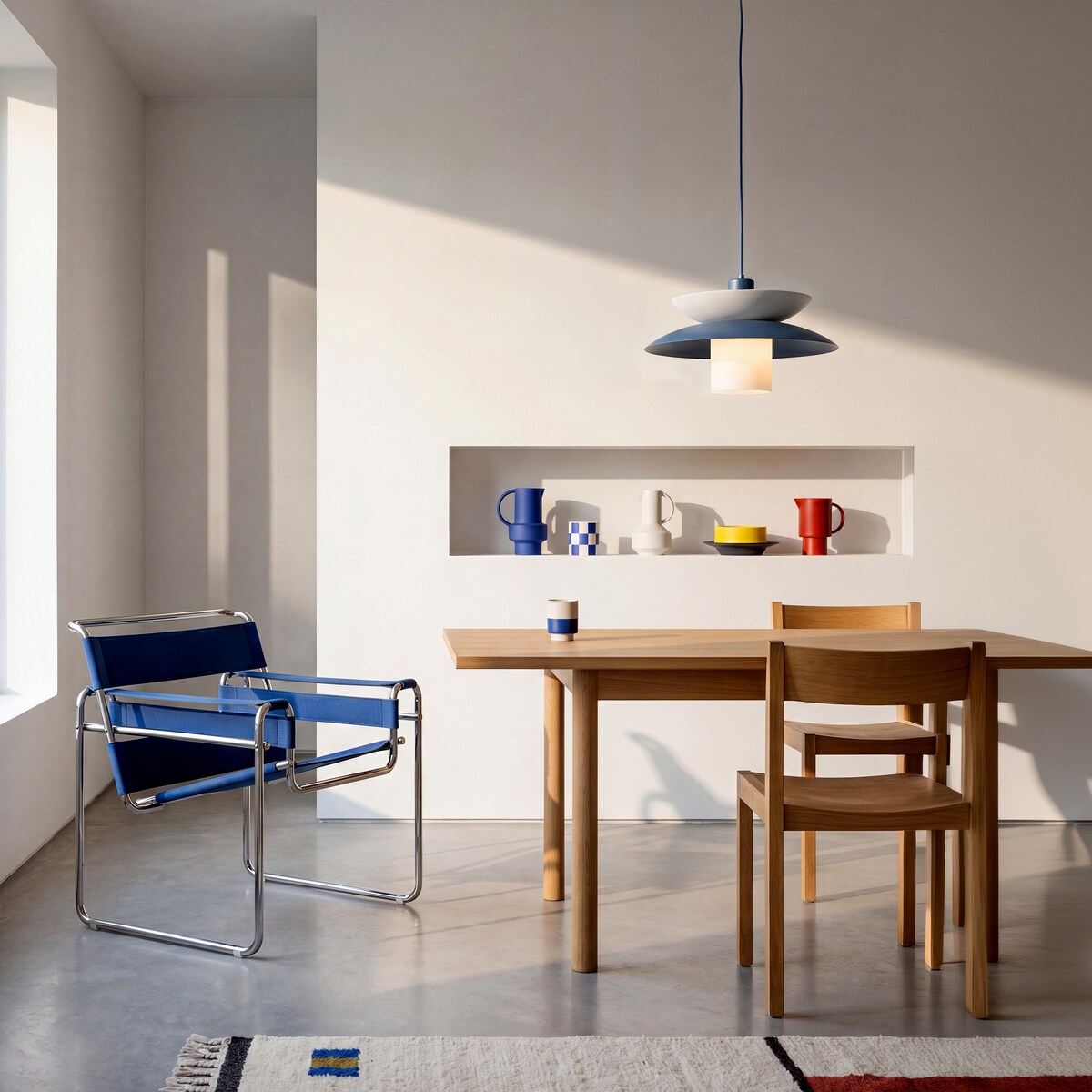 Lampa Wisząca Tk Lighting Verado Granatowa Biała Metalowa Z Kloszem