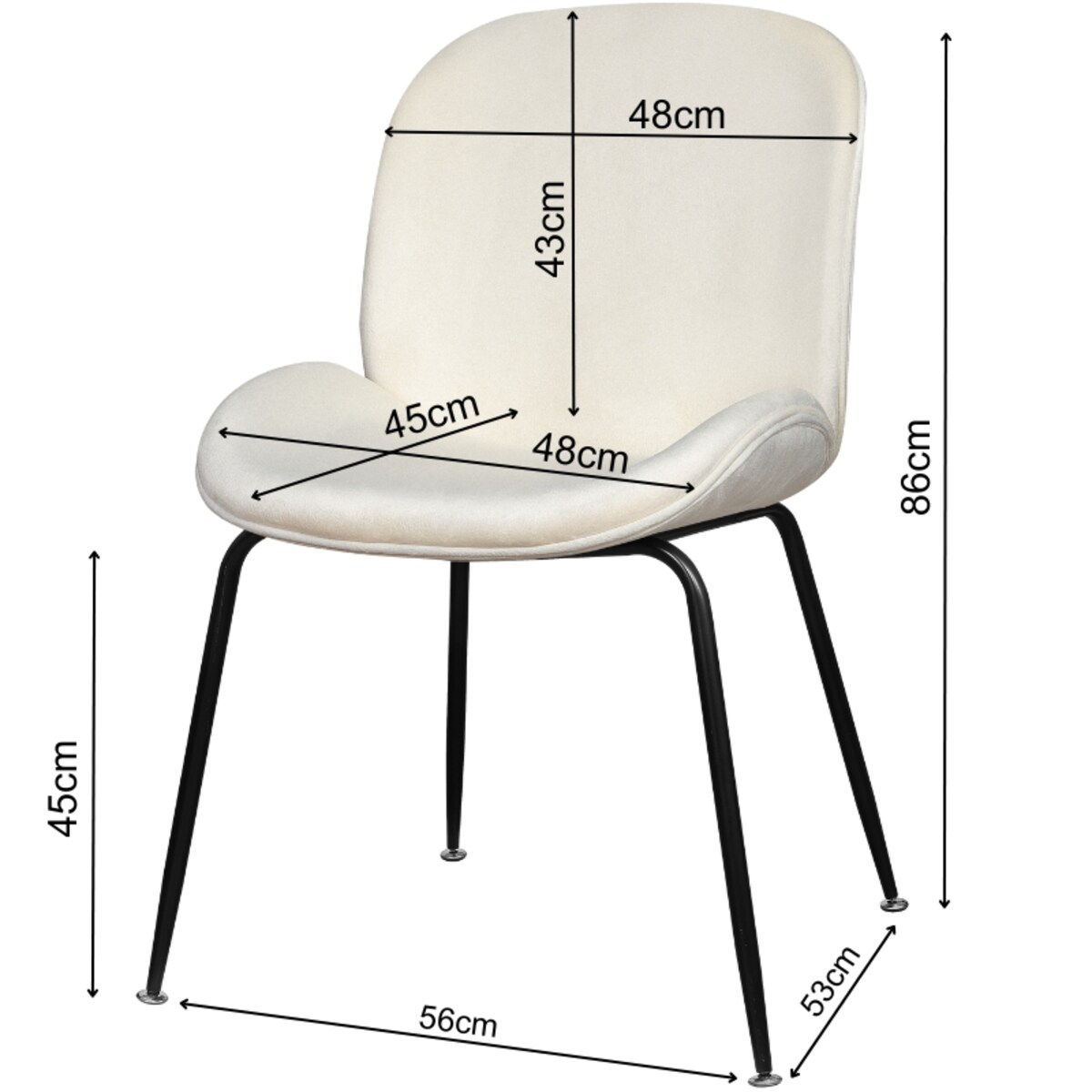 Krzesło tapicerowane welurowe do salonu jadalni beżowe