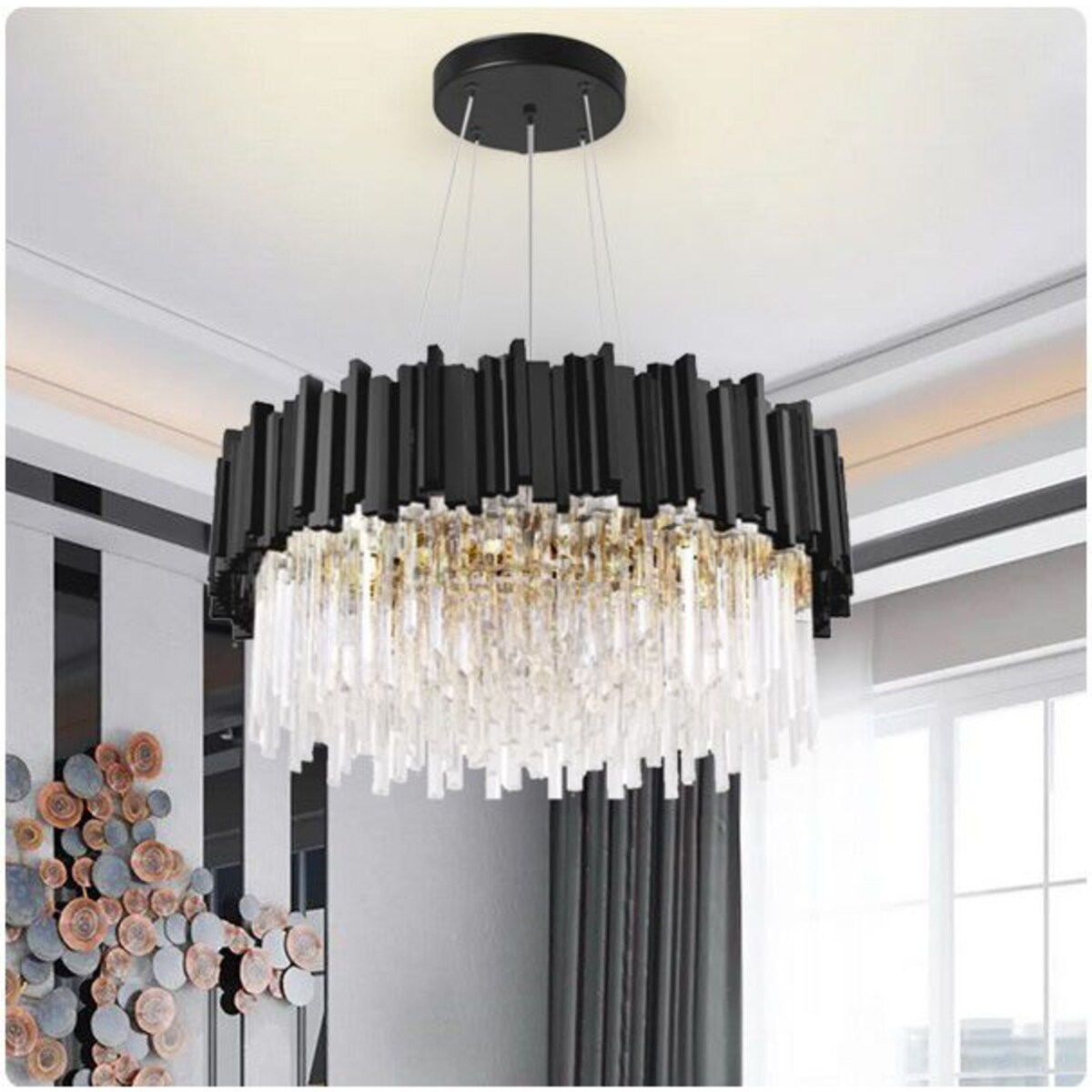 Lampa Sufitowa Wisząca App1481-1C Czarny, Metal