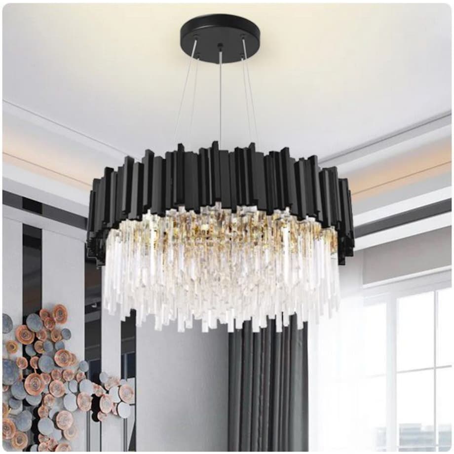 Lampa Sufitowa Wisząca App1481-1C Czarny, Metal