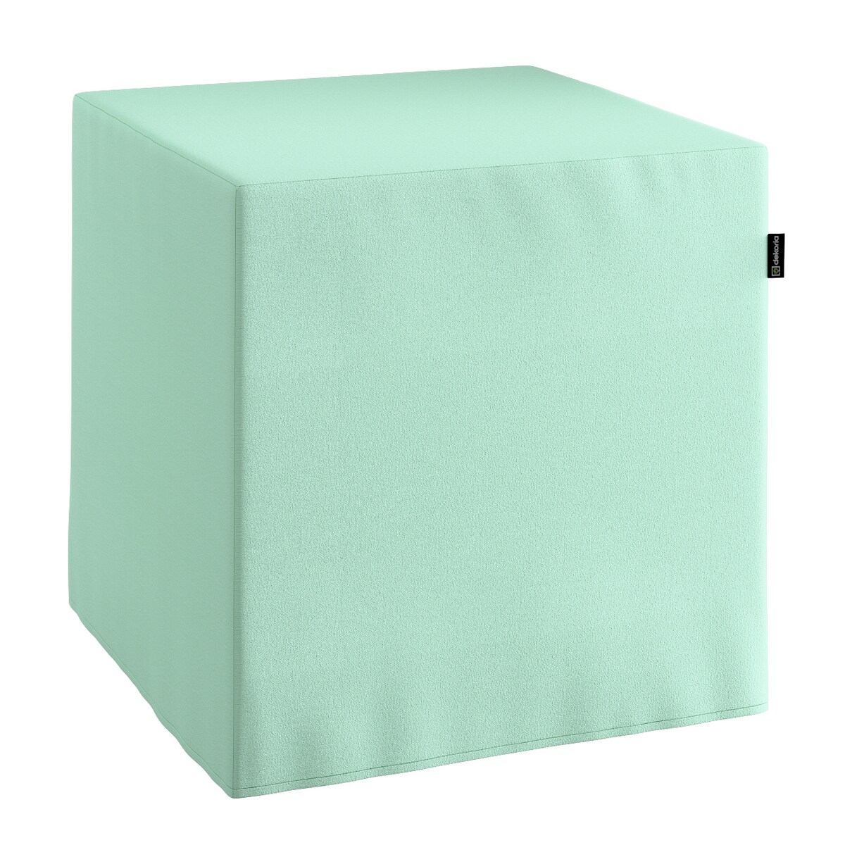 Pokrowiec na pufę kostkę, turkusowo - miętowy, kostka 40 x 40 x 40 cm, Loneta