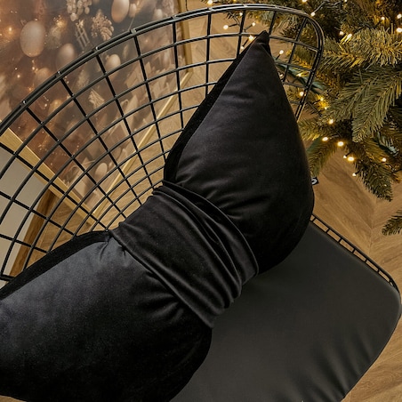 Poduszka XMAS wzór XM47 | Kokarda czarna 40 x 60 cm