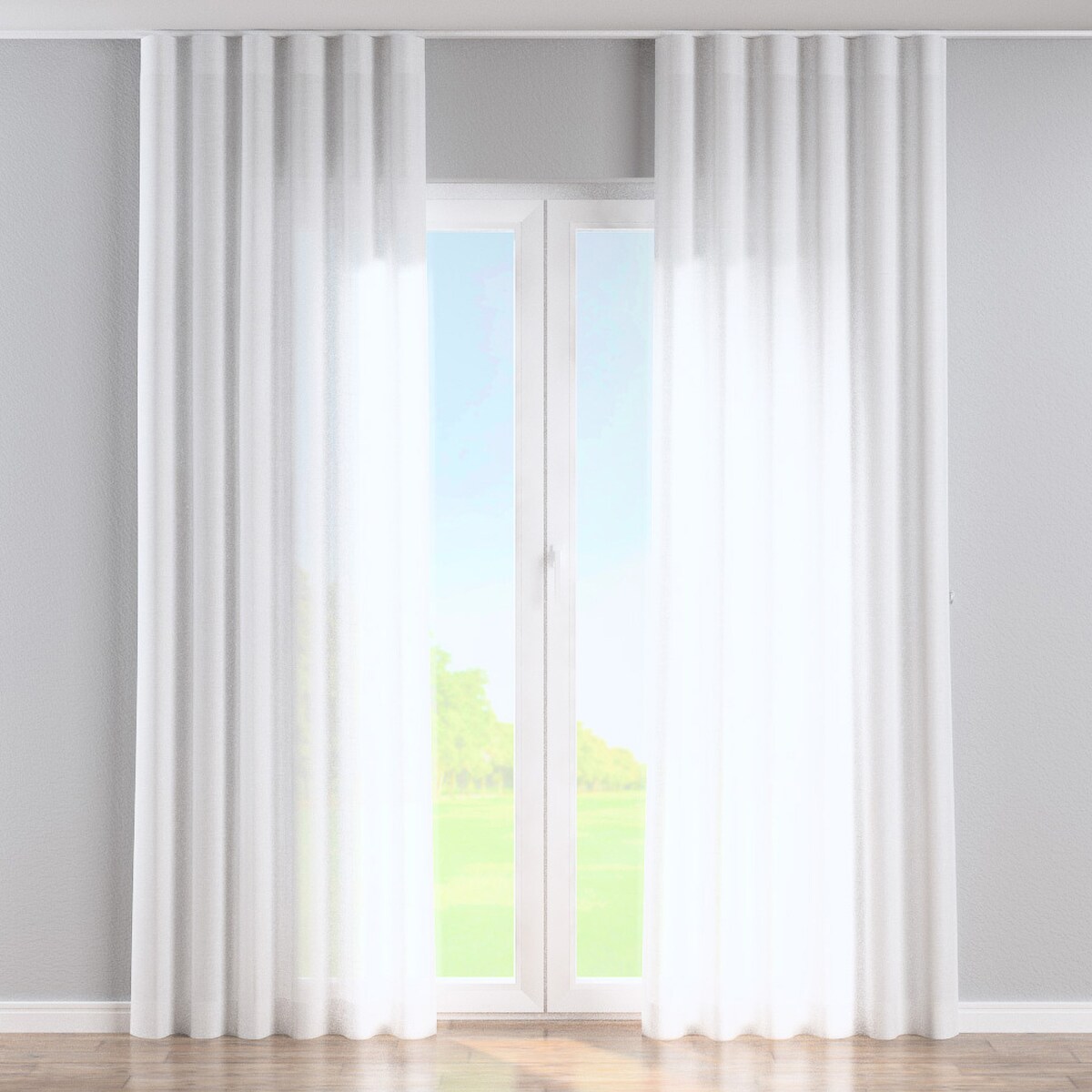 Zasłona na taśmie wave 130x245 prześwitujący biały